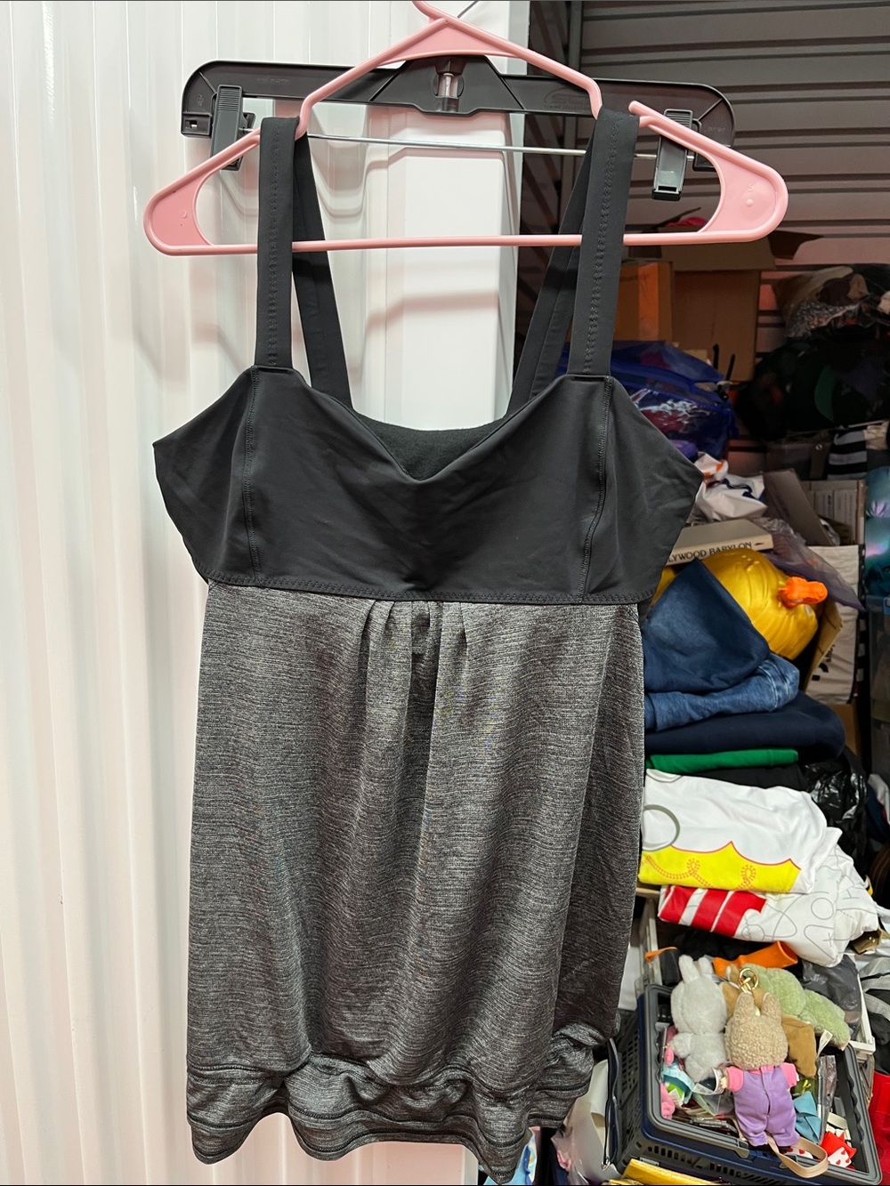 lululemon athletica Black and Gray Shelf-Bra Tank Dress